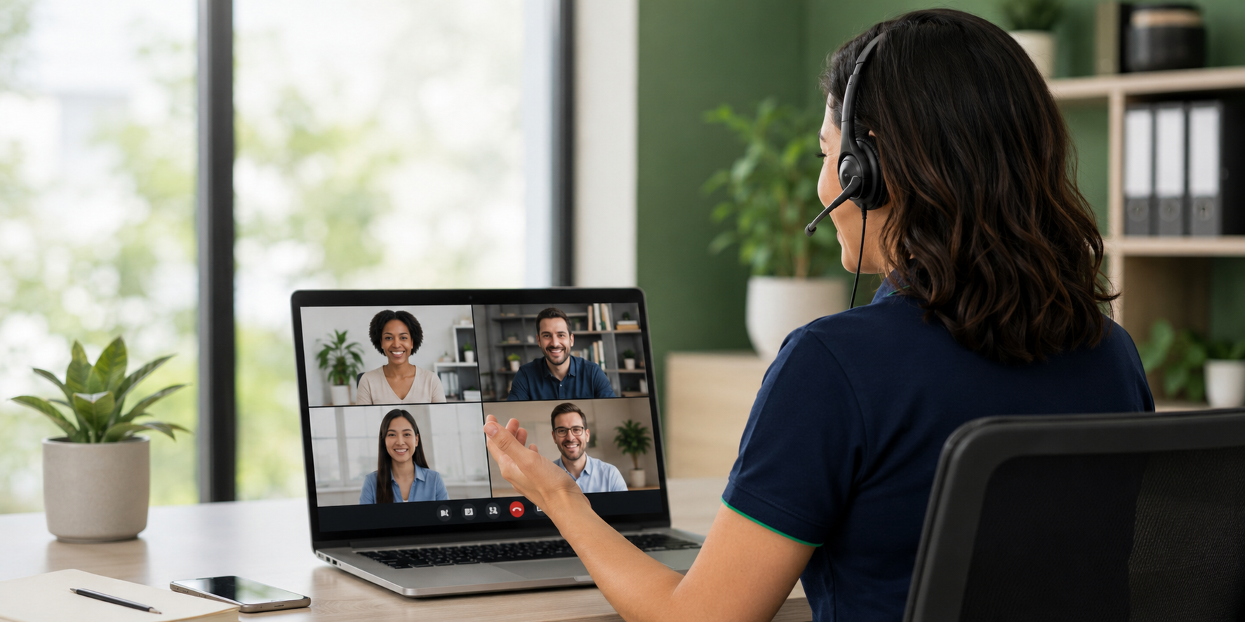 Consultor do Brist ERP em demonstração por videochamada