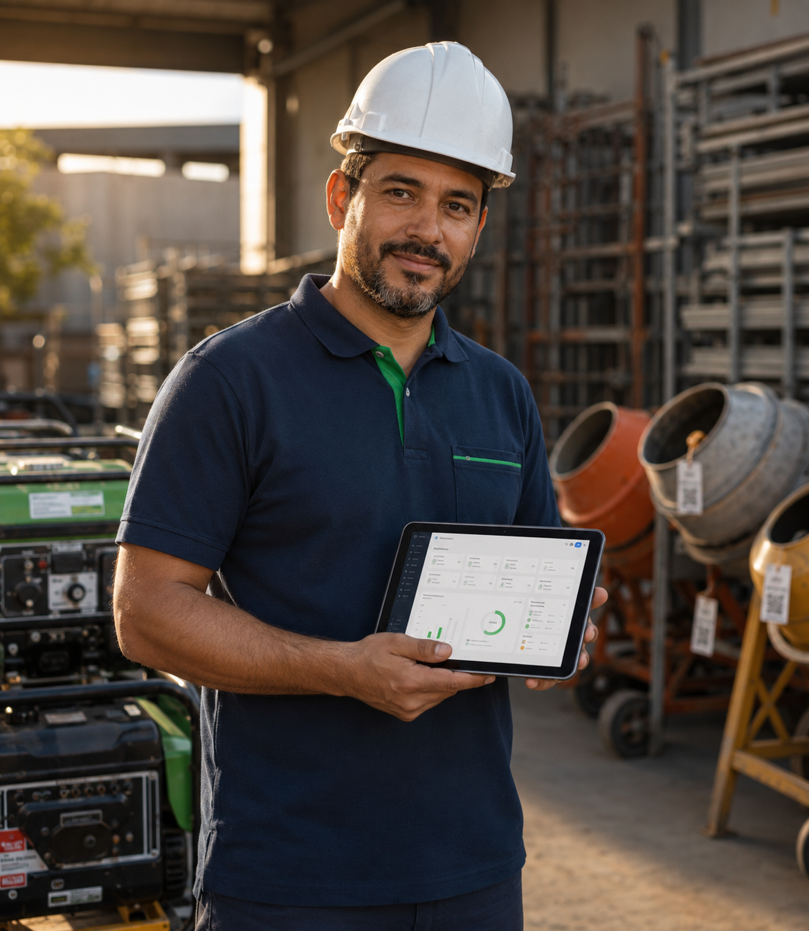 Equipe de locadora de equipamentos usando o Brist ERP